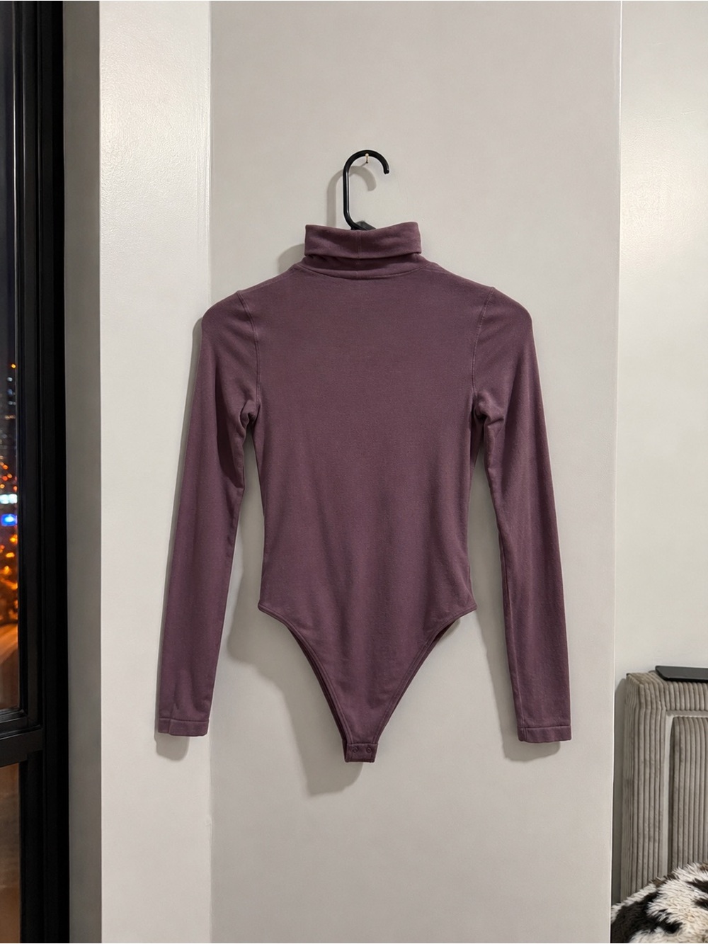 Wolford Mauve Long Sleeve Turtleneck Bodysuit